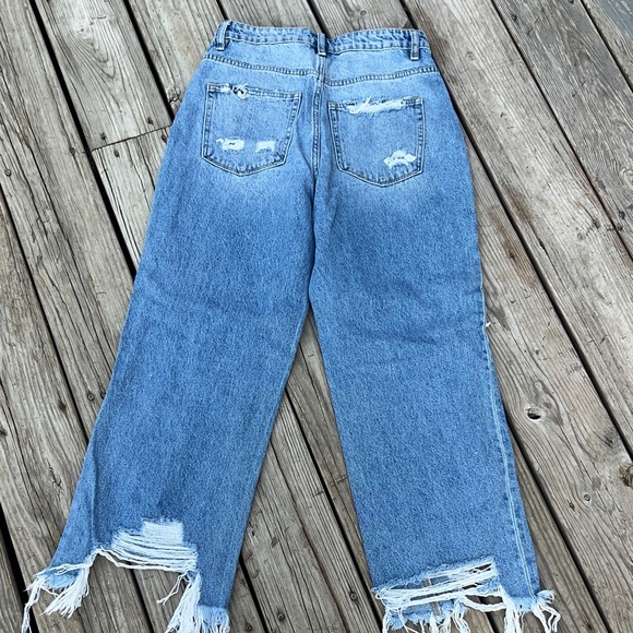 Flying Monkey Distressed Blue Jeans 100% cotton size 28 - Picture 8 of 9